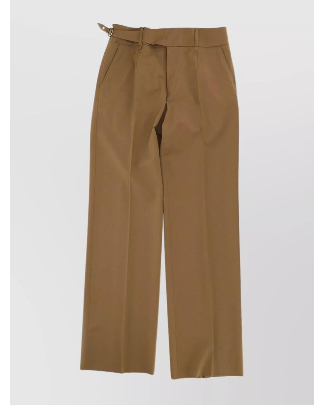 Dolce & Gabbana Natural Virgin Wool Wide-Leg Tailored Trousers for men