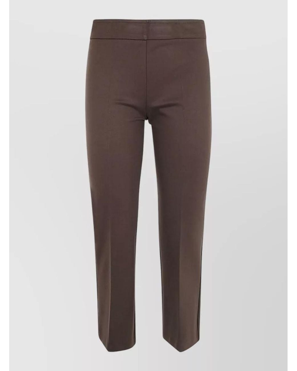 DR. HOPE Brown Cropped Flared Trousers