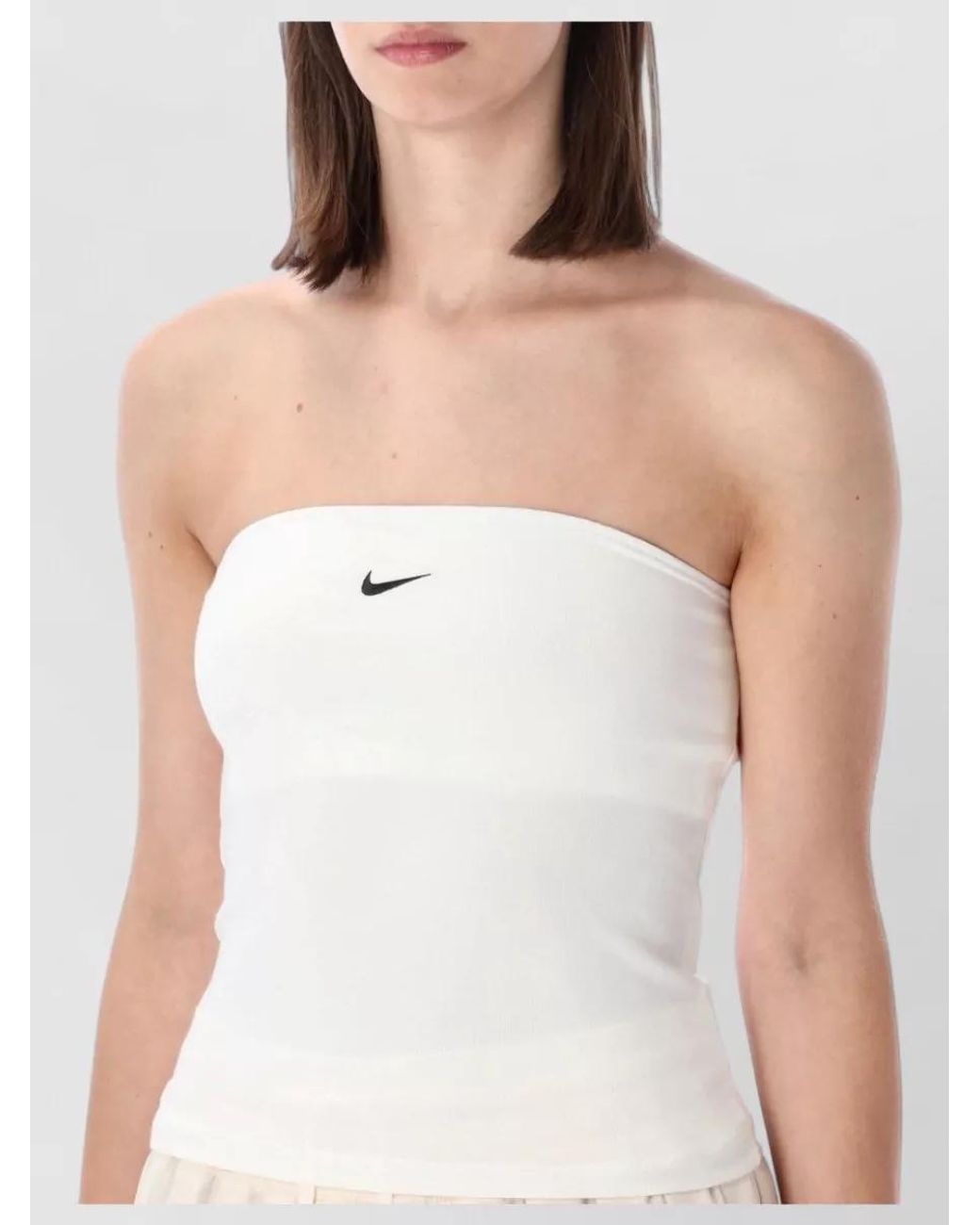 Nike Natural Strapless Fitted Bandeau Top