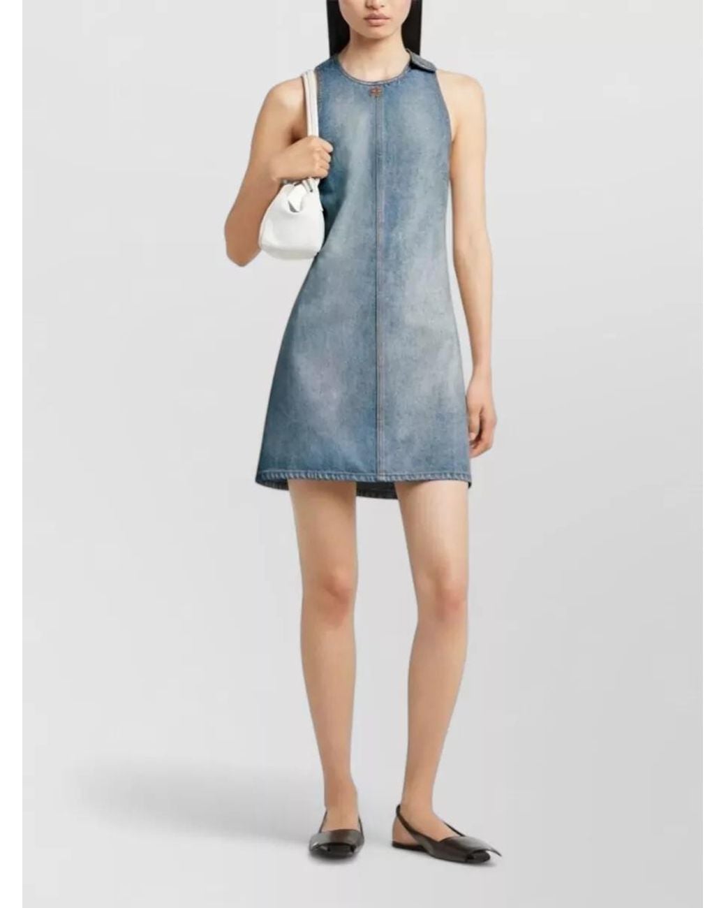 Courreges Blue Denim A-Line Mini Dress