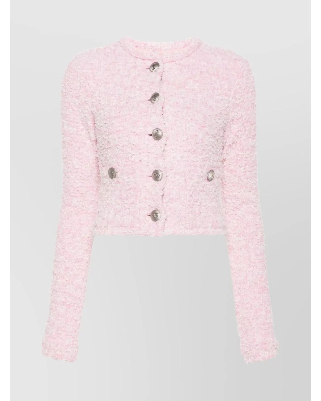 Balenciaga Pink Cropped Tweed Jacket