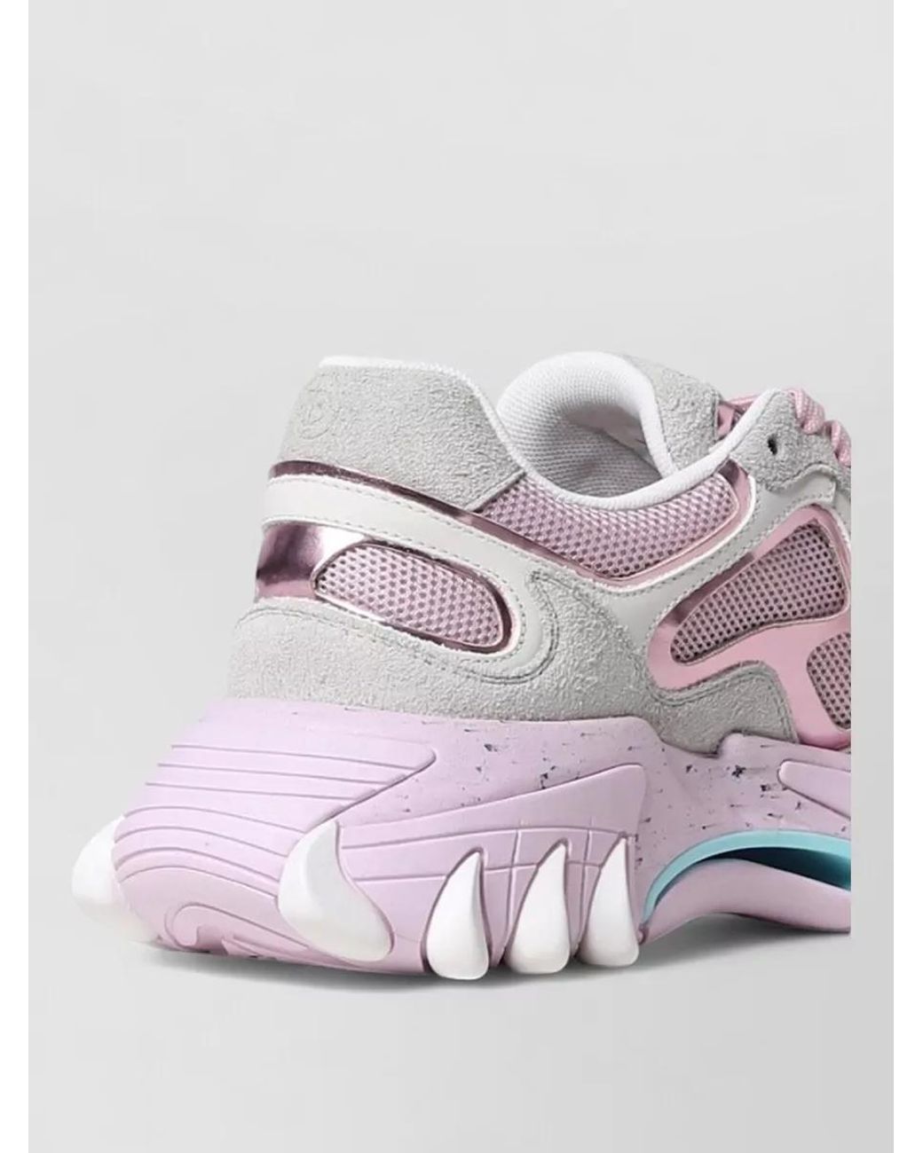 Balmain Pink Leather Low-Top Sneakers