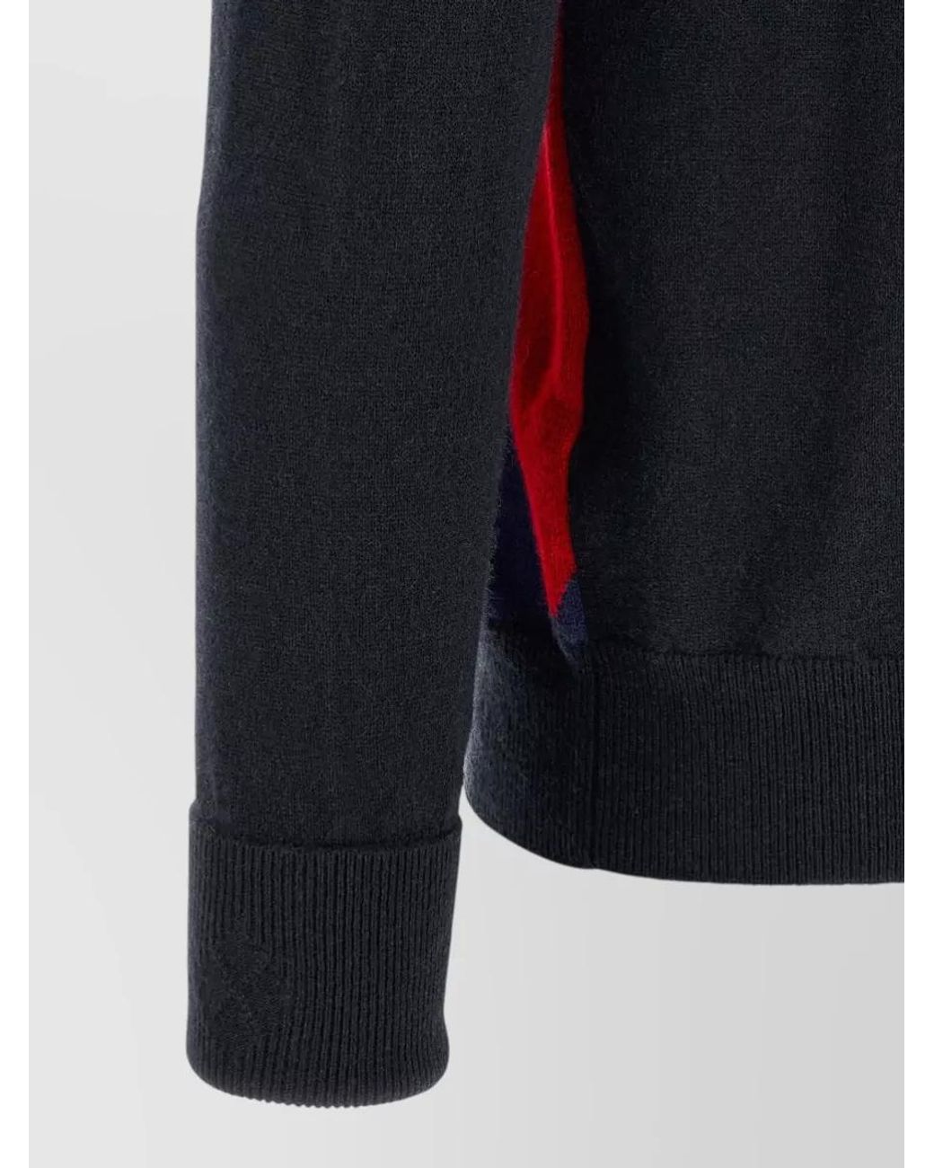Ballantyne Red Cashmere Diamond Intarsia Turtleneck Jumper for men