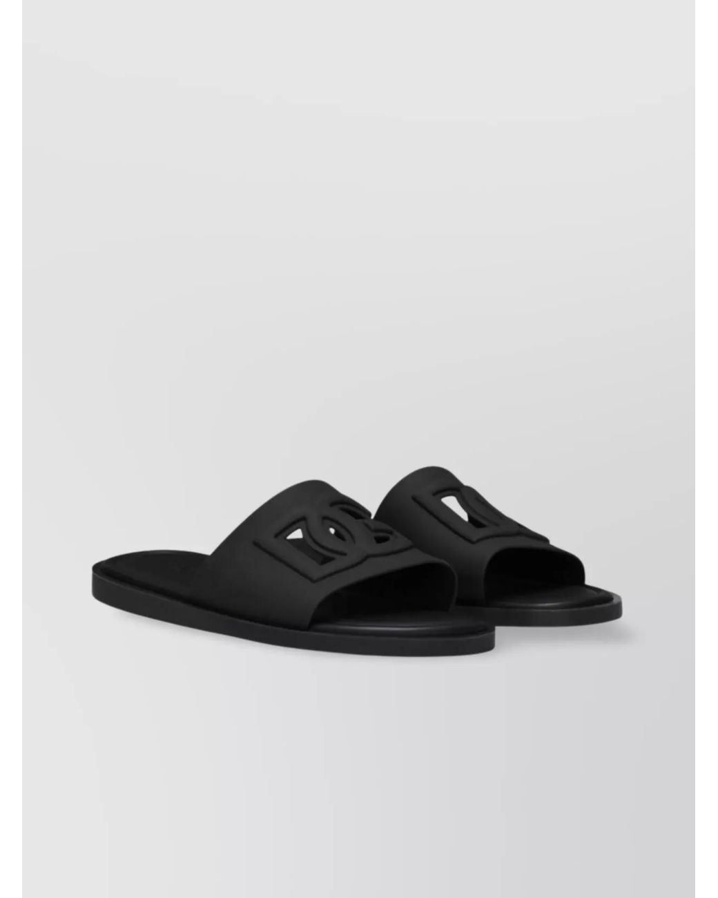Dolce & Gabbana Black Rubber Slide Sandals for men