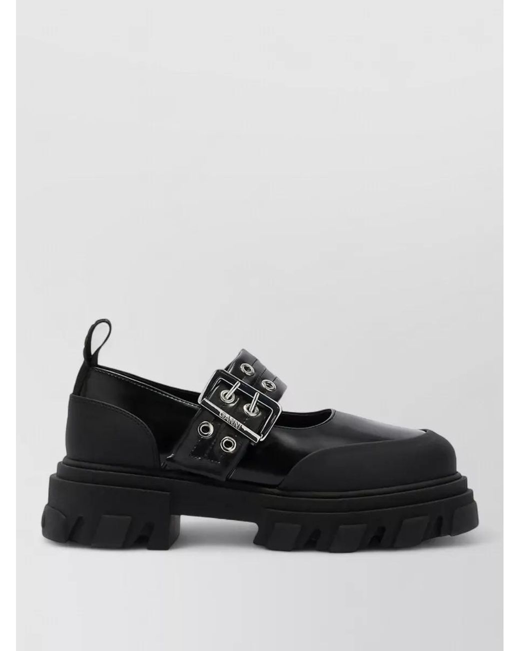 Ganni Black Cleated Ballerina Loafers