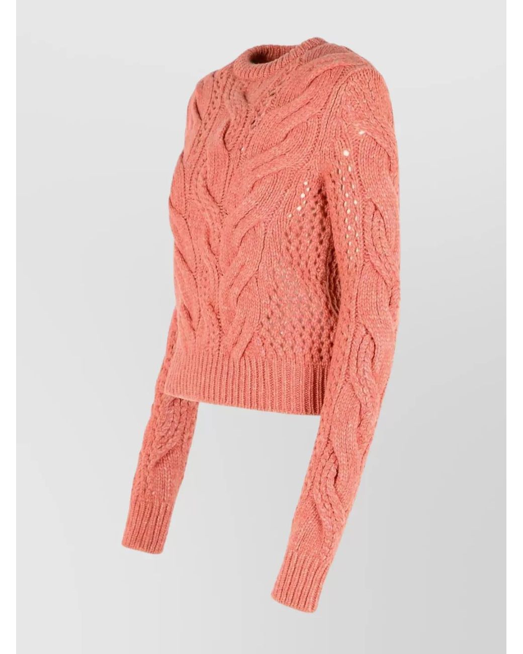 Sportmax Pink Cable-Knit Wool-Blend Jumper