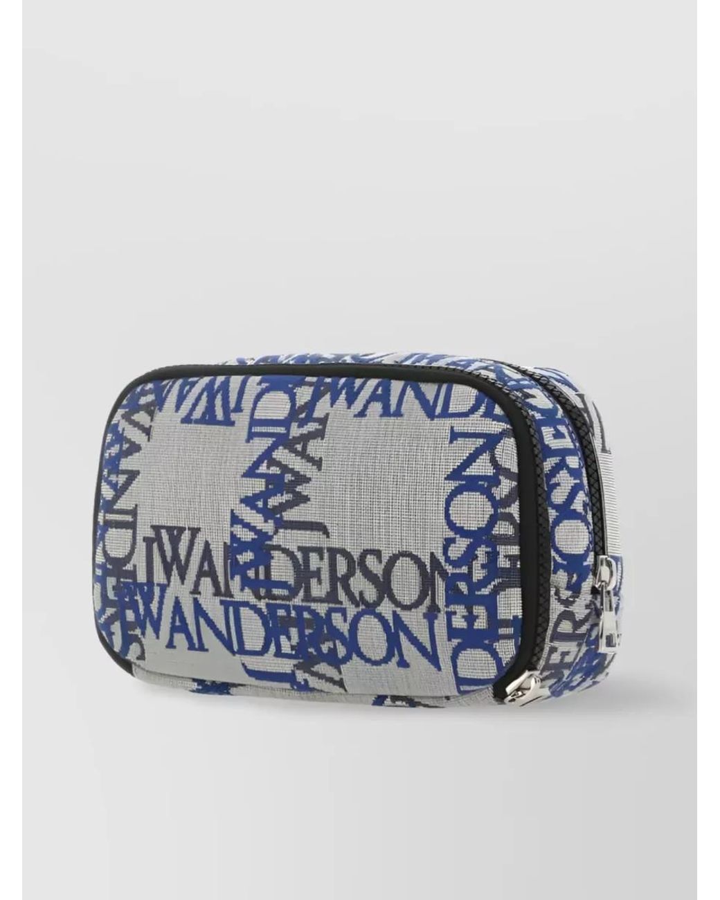 J.W. Anderson Blue Grid Pattern Logo Canvas Pouch for men