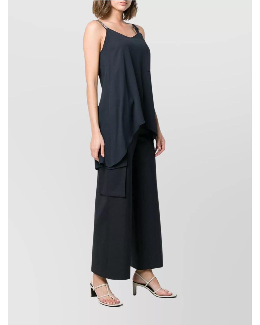 Fabiana Filippi Blue Silk V-Neck Tunic