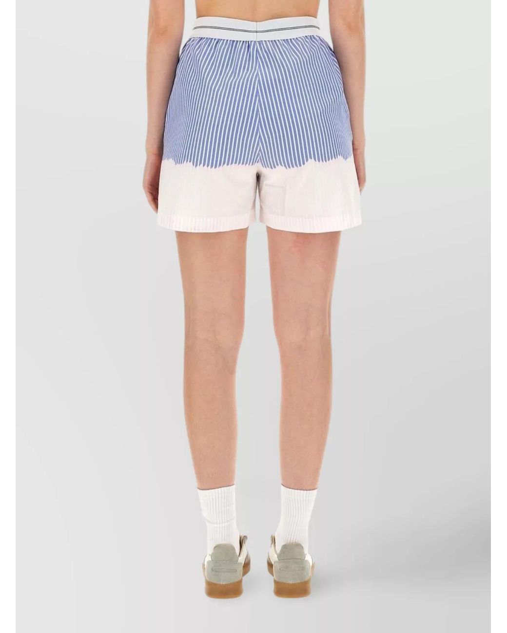 MSGM Blue Cotton Regular-Fit Knee-Length Shorts
