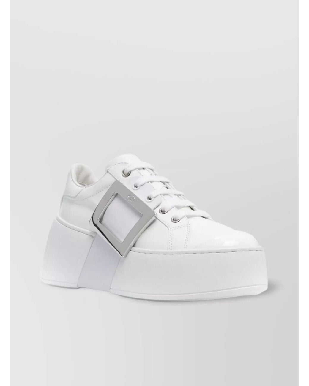 Roger Vivier White Leather Low-Top Sneakers