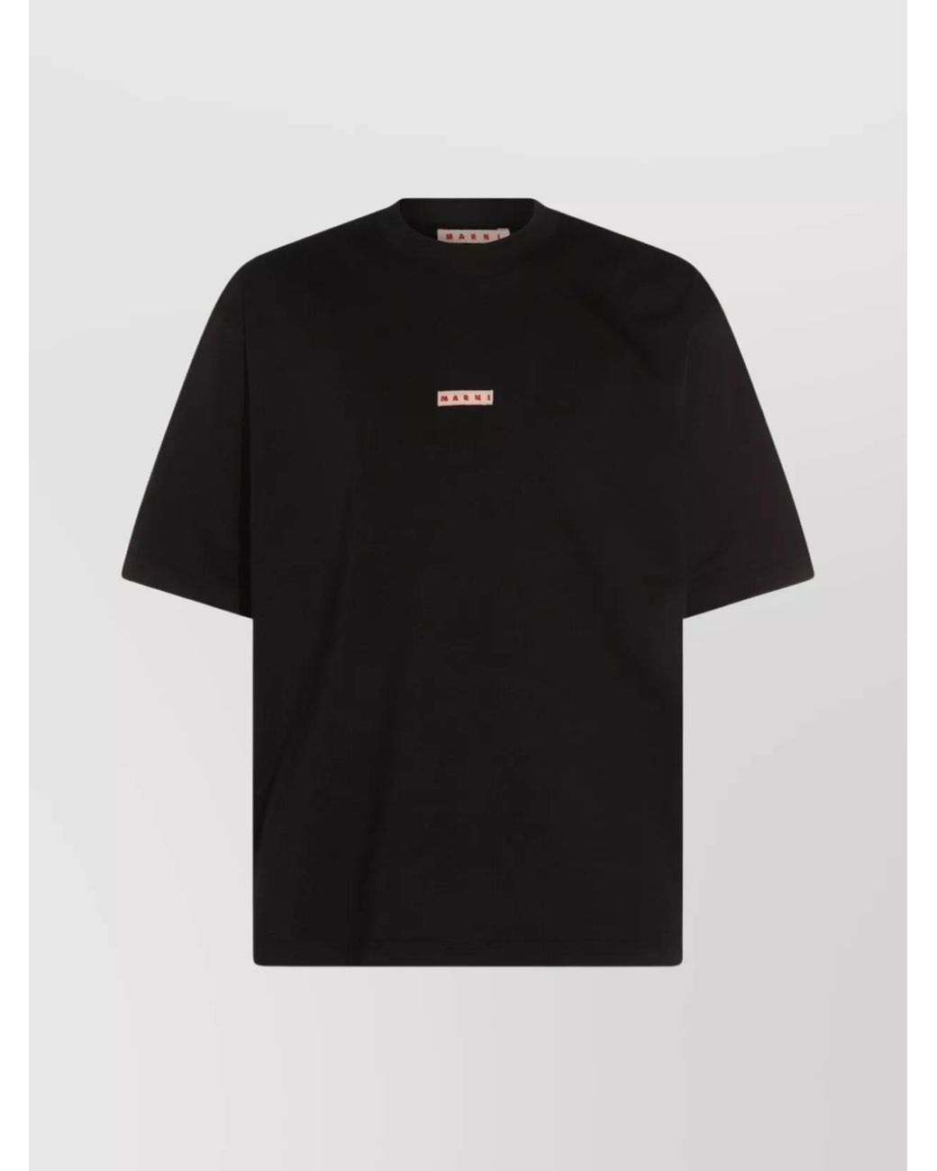 Marni Black Cotton Logo-Patch Relaxed-Fit T-Shirt for men