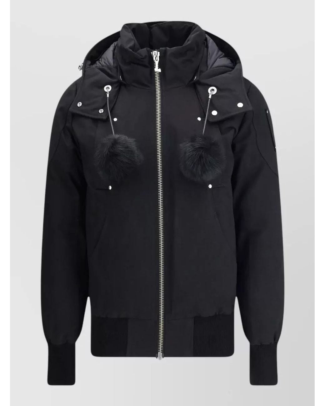 Moose Knuckles Black Down Bomber Jacket