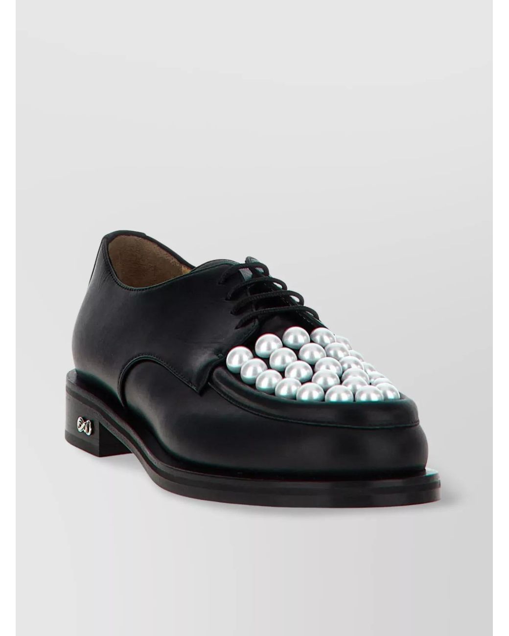Mach & Mach Black Leather Lace-Up Shoes