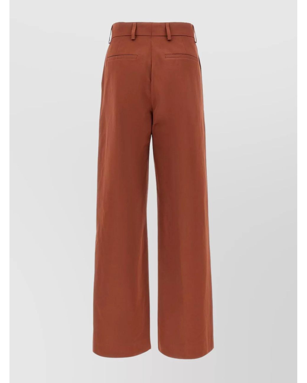Dries Van Noten Red Silk Wide-Leg Trousers