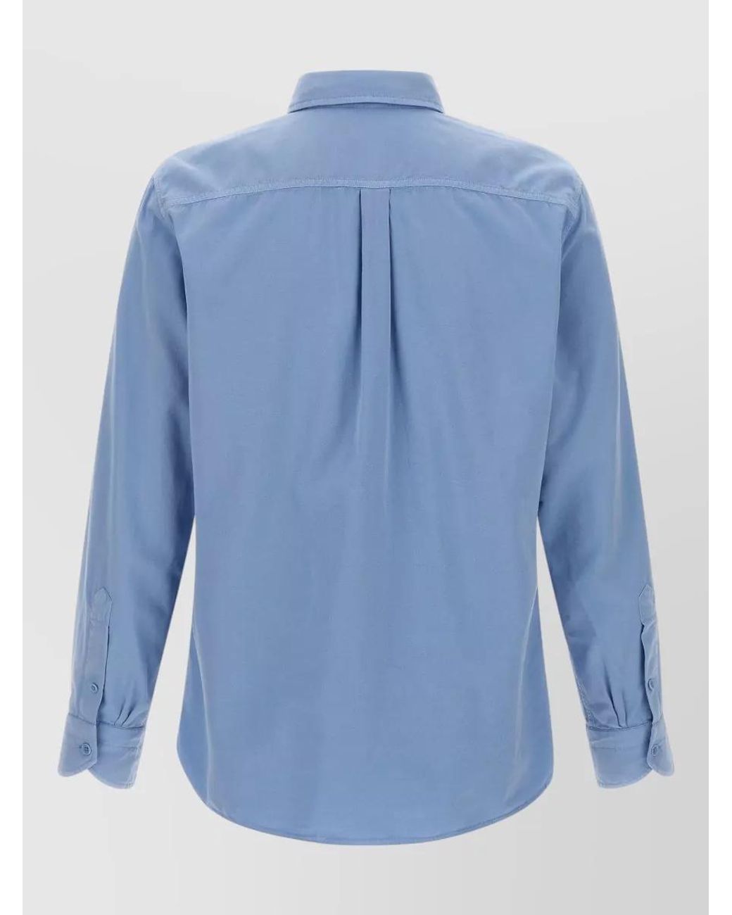 Tom Ford Blue Silk Cotton Long-Sleeve Shirt for men
