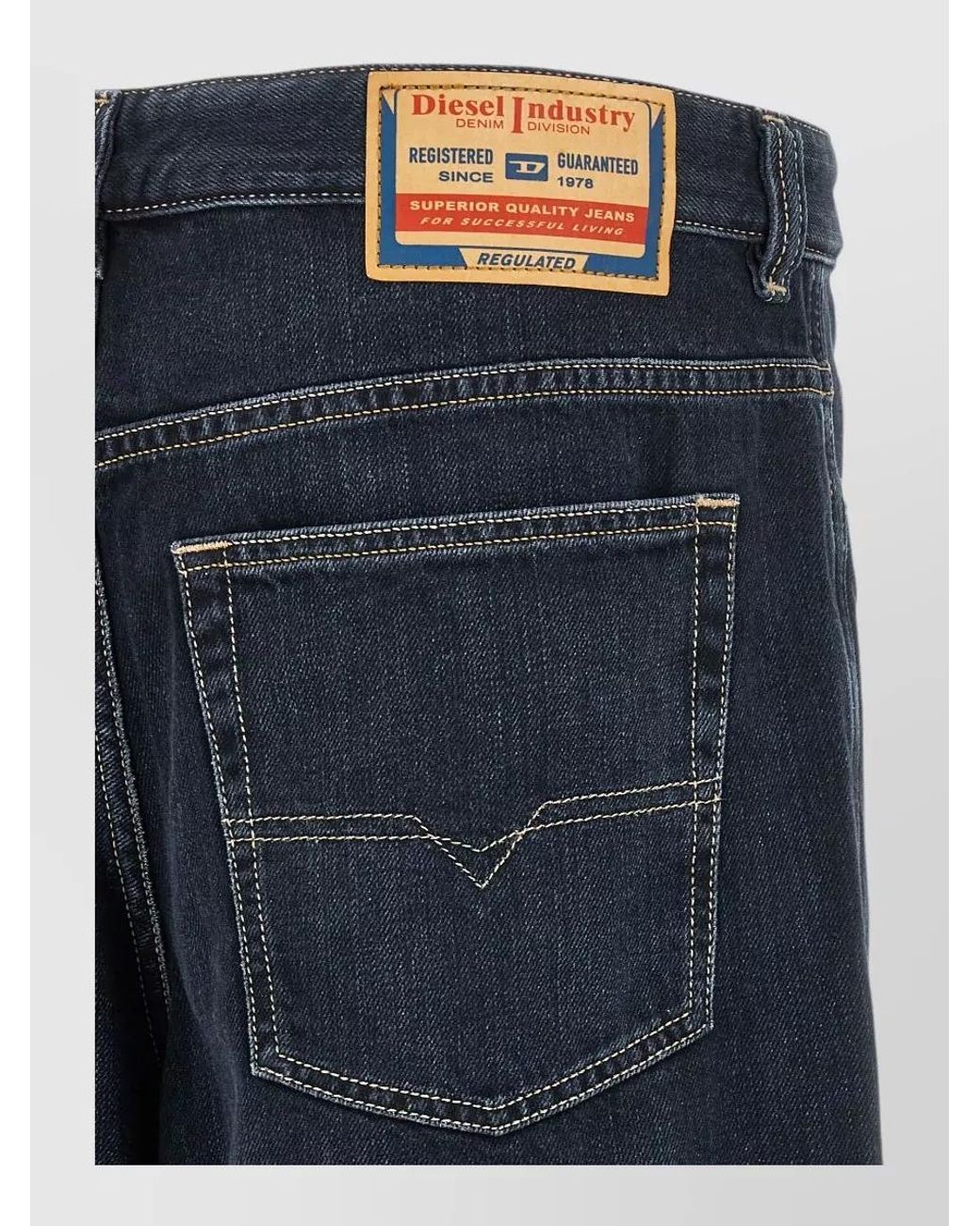 DIESEL Blue 2001 D-Macro Low-Rise Wide-Leg Straight-Leg Jeans for men