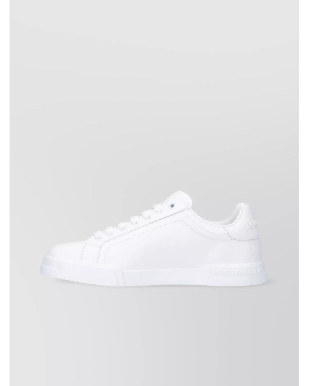 Dolce & Gabbana White Leather Low-Top Sneakers for men