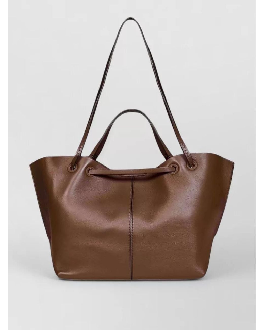 Max Mara Brown Silk Shoulder Tote Bag