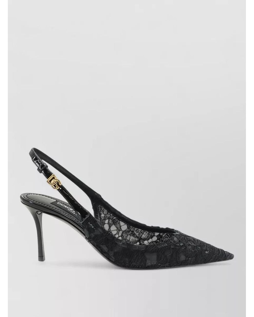 Dolce & Gabbana Black Lace Slingback Pumps