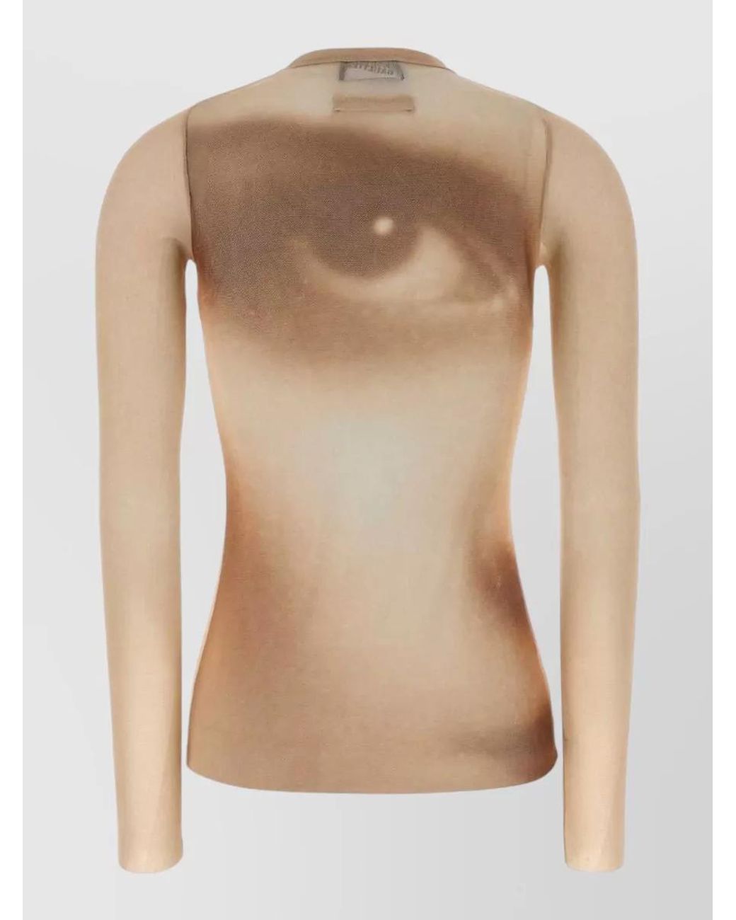 Jean Paul Gaultier Natural Printed Tulle Top
