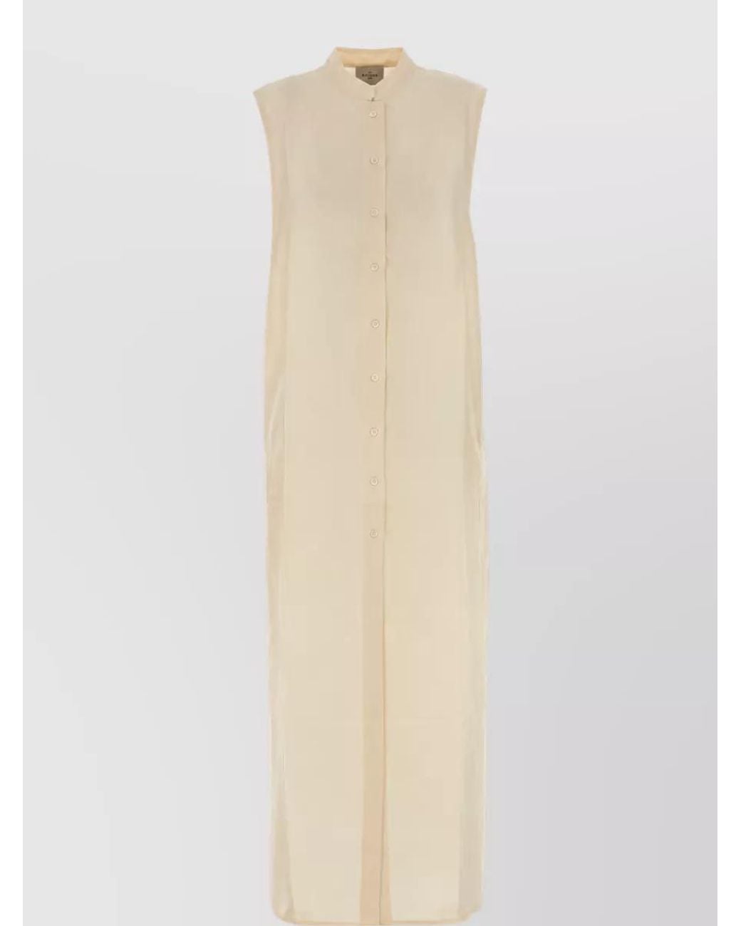 LeKasha White Silk Midi Shirt Dress
