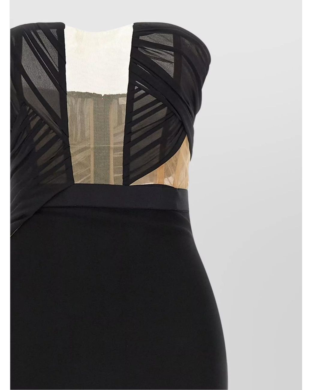 Nensi Dojaka Black Draped Corsetted Maxi Dress