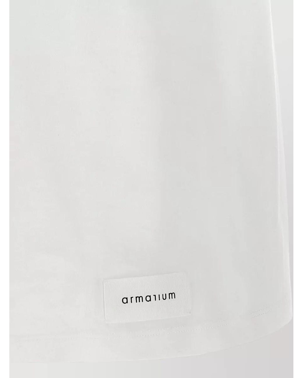 ARMARIUM White Cotton Crew Neck Short-Sleeve T-Shirt