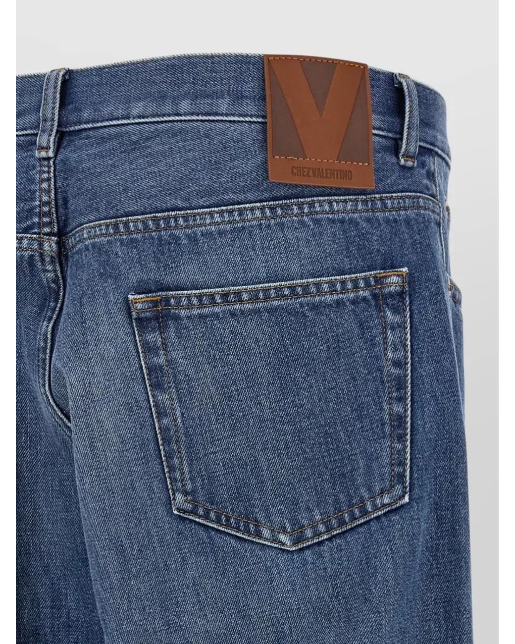 Valentino Garavani Blue Denim Regular-Fit Straight-Leg Jeans for men