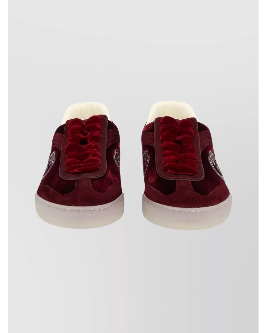 Gucci Red Suede Leather Low-Top Sneakers