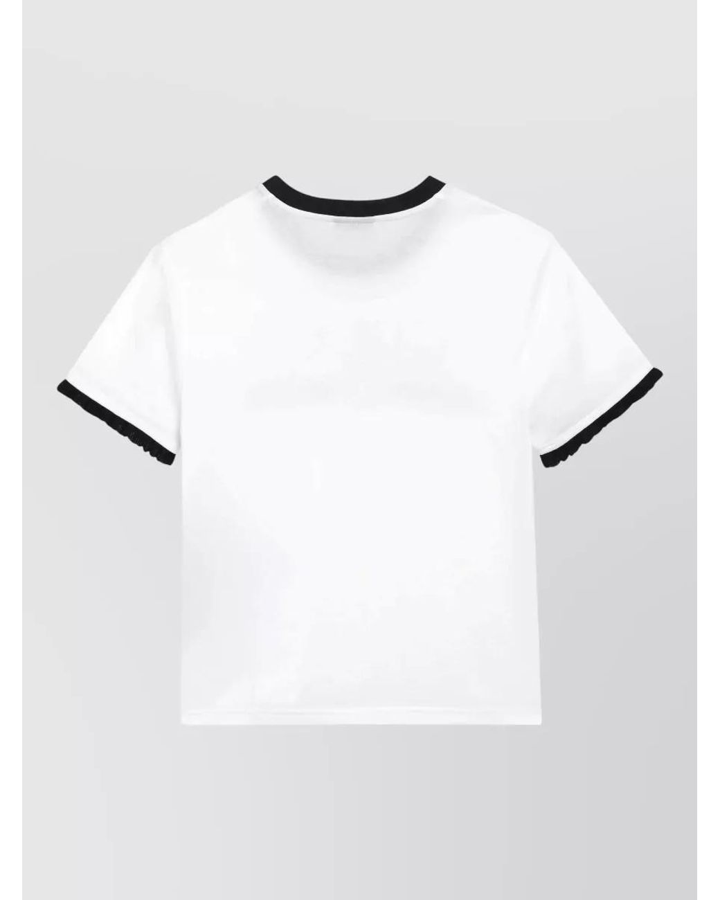 Gucci White Cotton Ruffle-Sleeve Printed T-Shirt