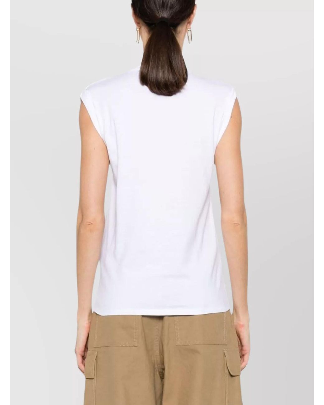 Balmain White Cotton Sleeveless Logo-Print Tank Top
