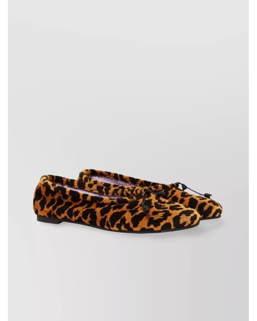 Stella McCartney White Leopard-Print Ballet Flats