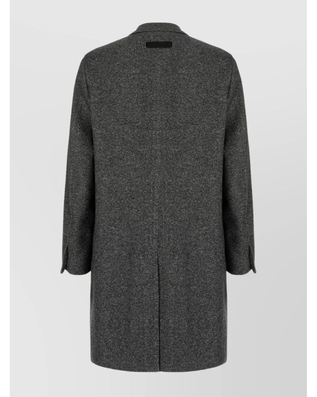 Zegna Gray Cashmere Silk Single Breasted Coat for men