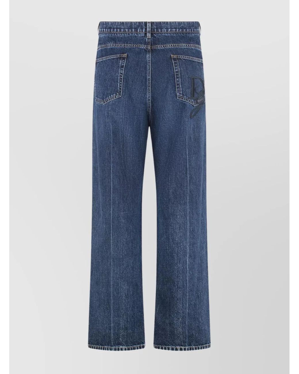 Dolce & Gabbana Blue Cotton Wide-Leg Jeans for men