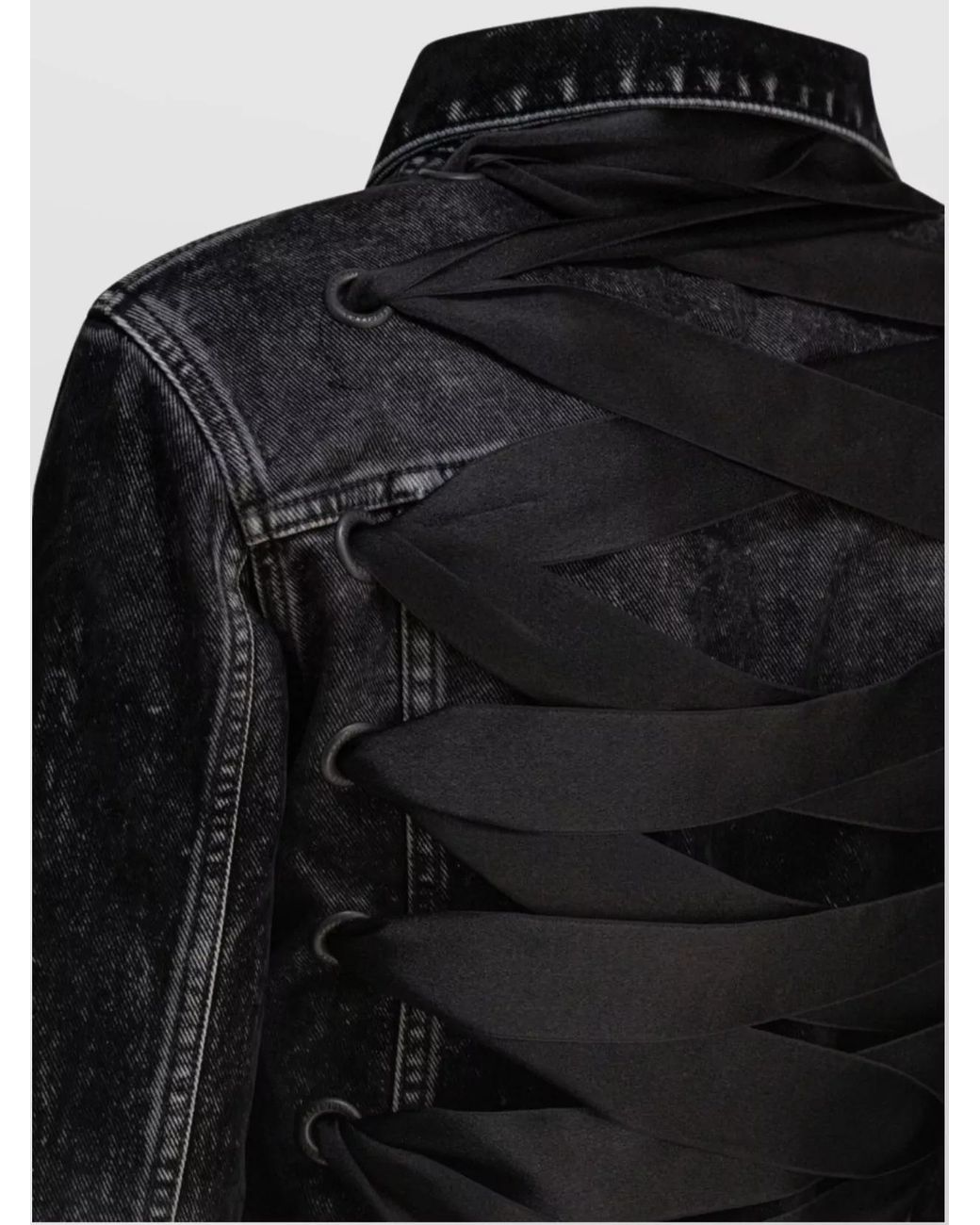 Balenciaga Black Denim Fitted Jacket