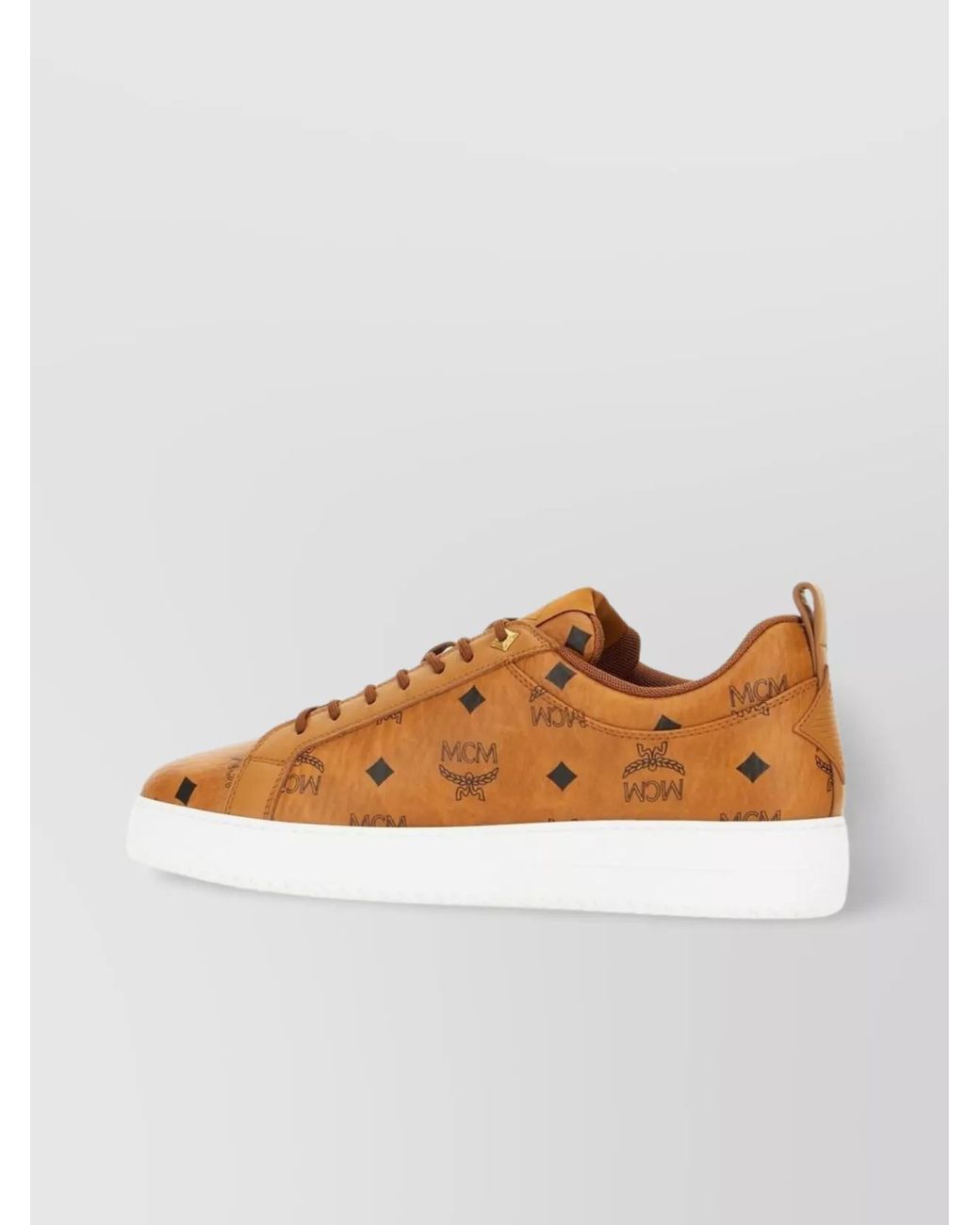 MCM Orange Printed Low-Top Sneakers for men