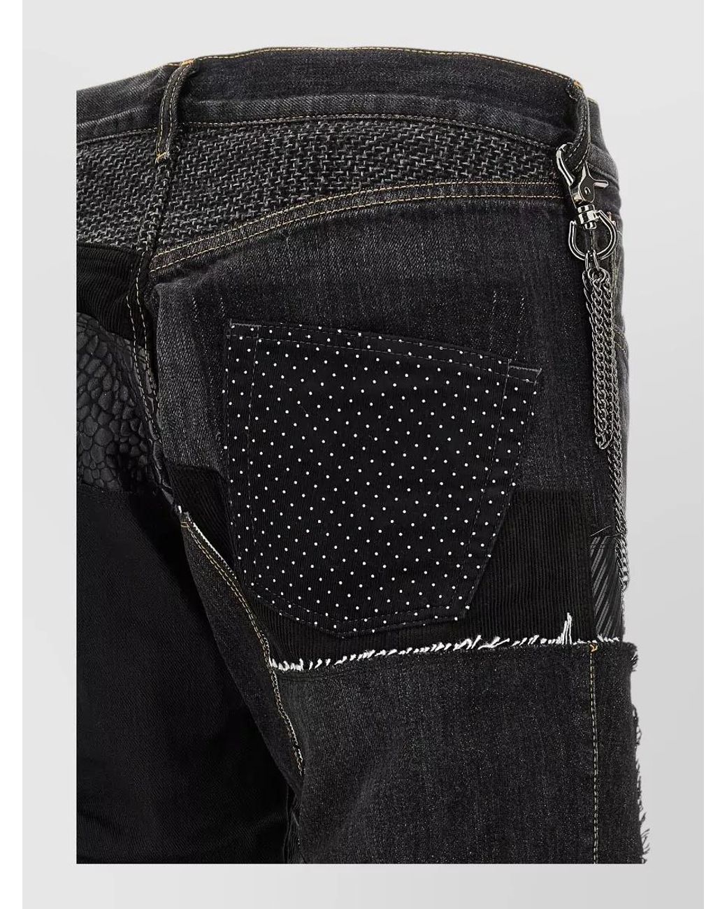 Junya Watanabe Black Patchwork Wide-Leg Denim Jeans for men
