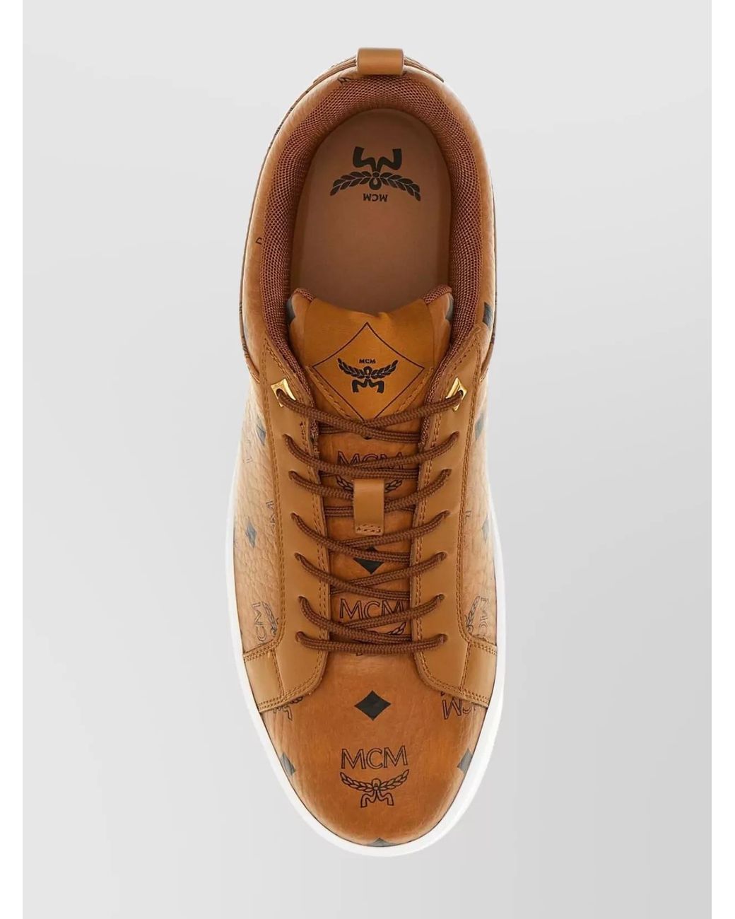 MCM Orange Printed Low-Top Sneakers for men