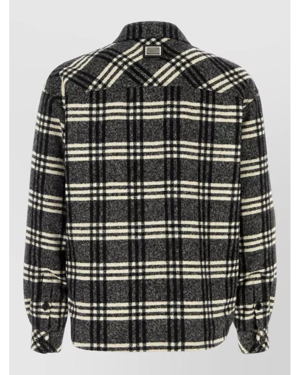 Dolce & Gabbana Gray Embroidered Wool Blend Shirt Jacket for men
