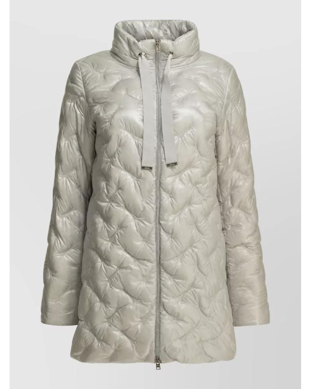 Herno Gray Down Long Parka Coat