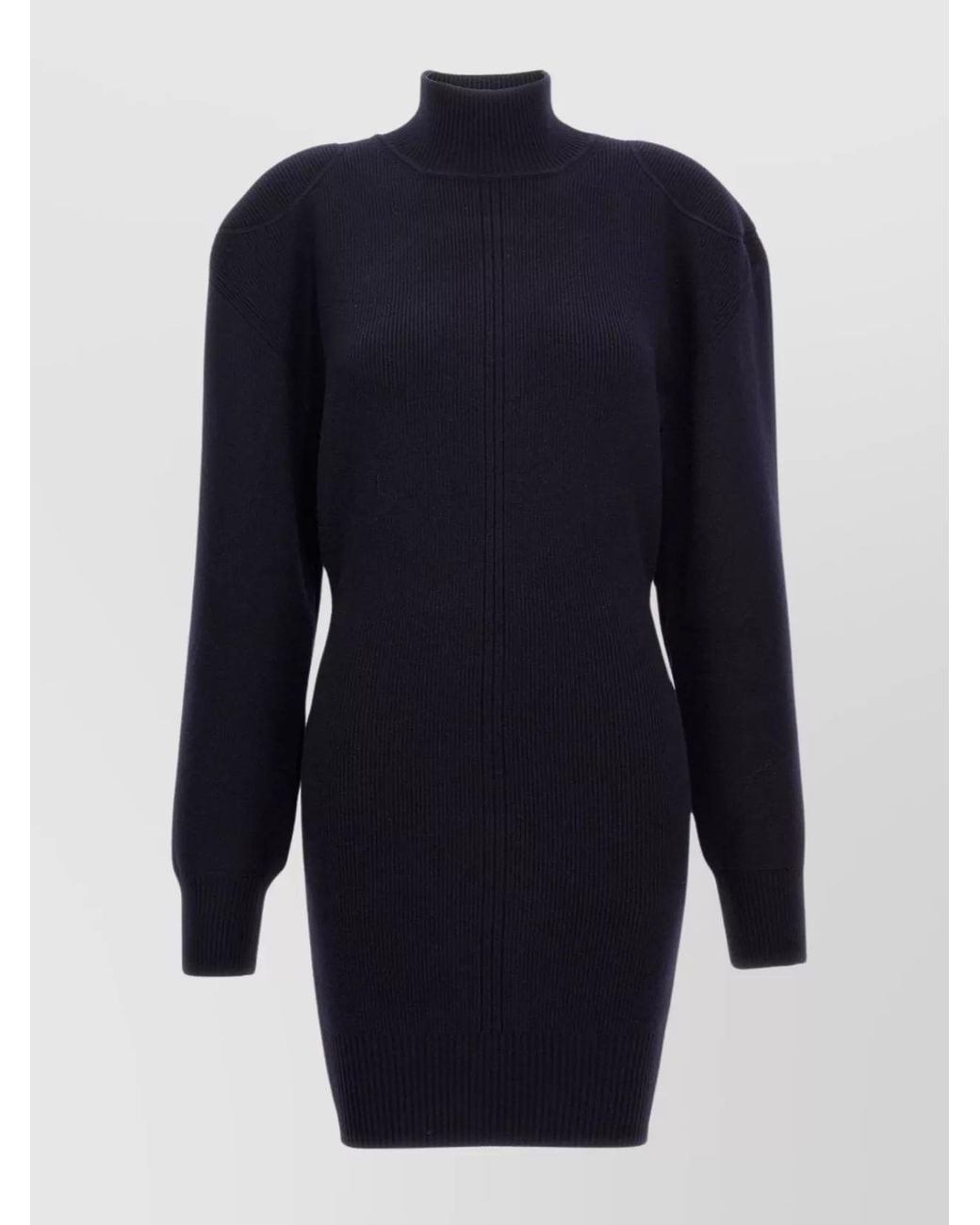 Stella McCartney Blue Wool Knit Knee-Length Dress