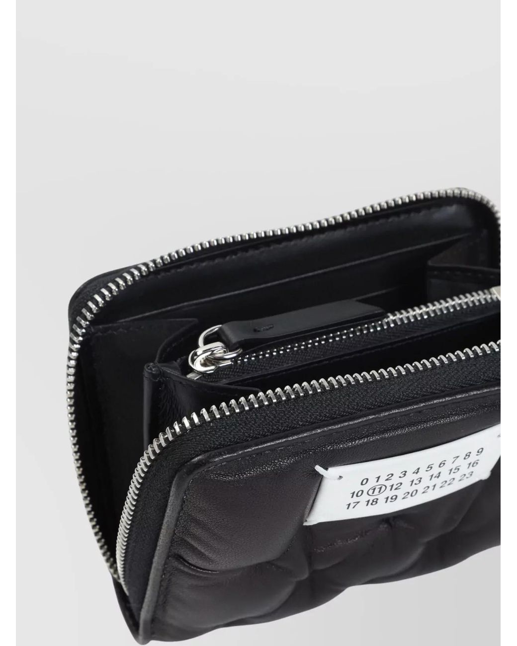 Maison Margiela Black Leather Padded Zip Around Wallet