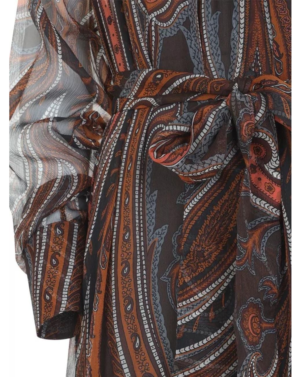 Etro Multicolor Silk Printed Maxi Dress