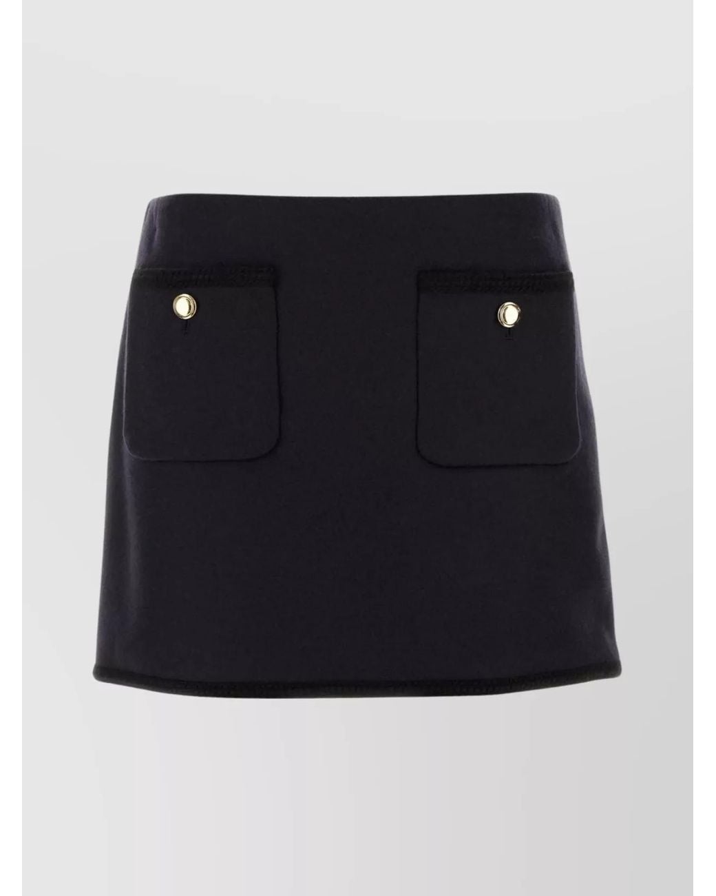 Miu Miu Black Virgin Wool Mini Skirt