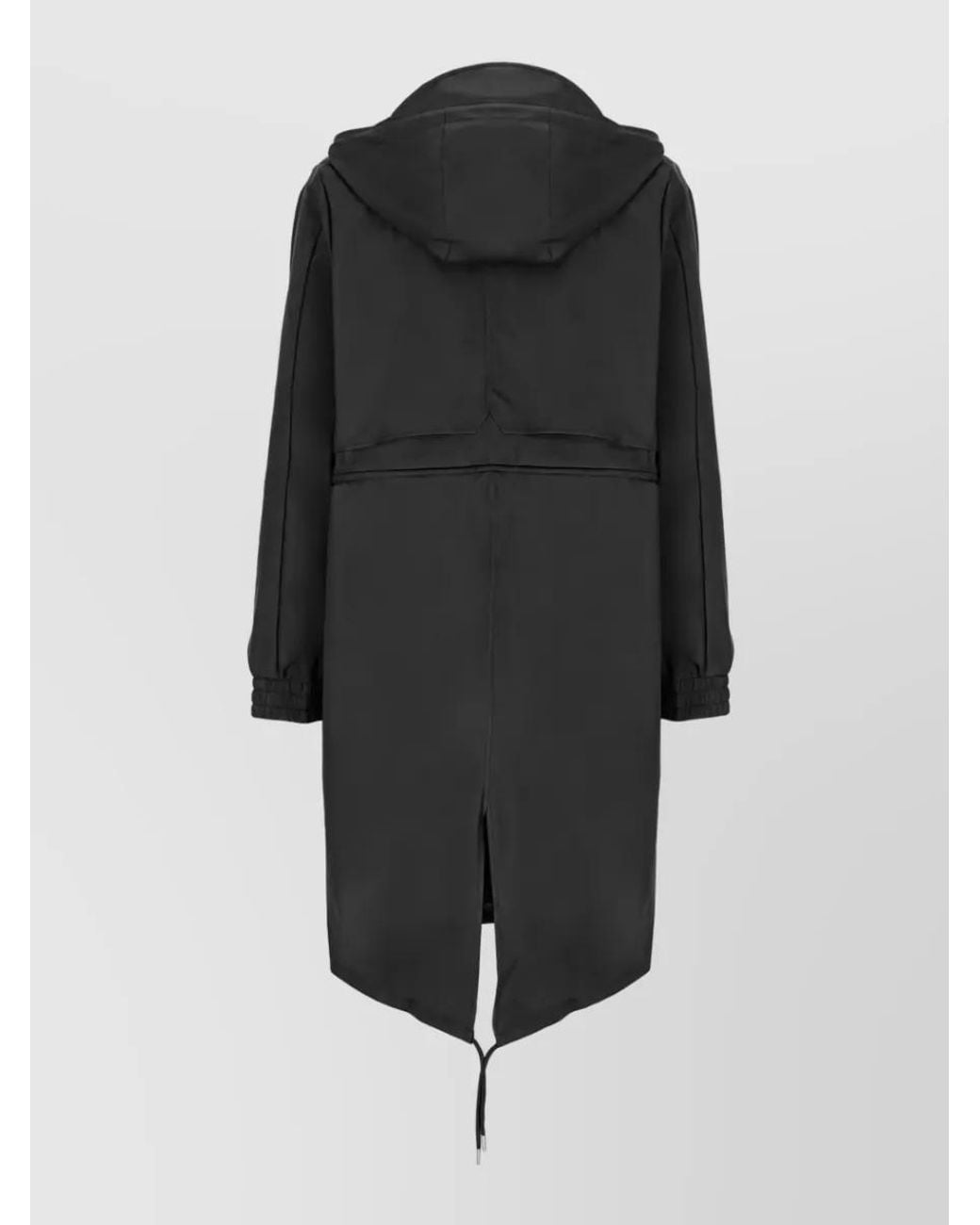 Rains Black Hooded Belted Raincoat