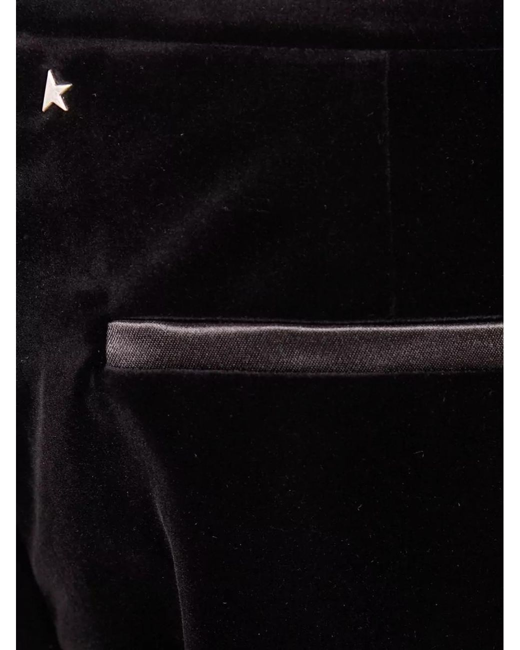 Golden Goose Deluxe Brand Black Velvet Slightly Flared Trousers