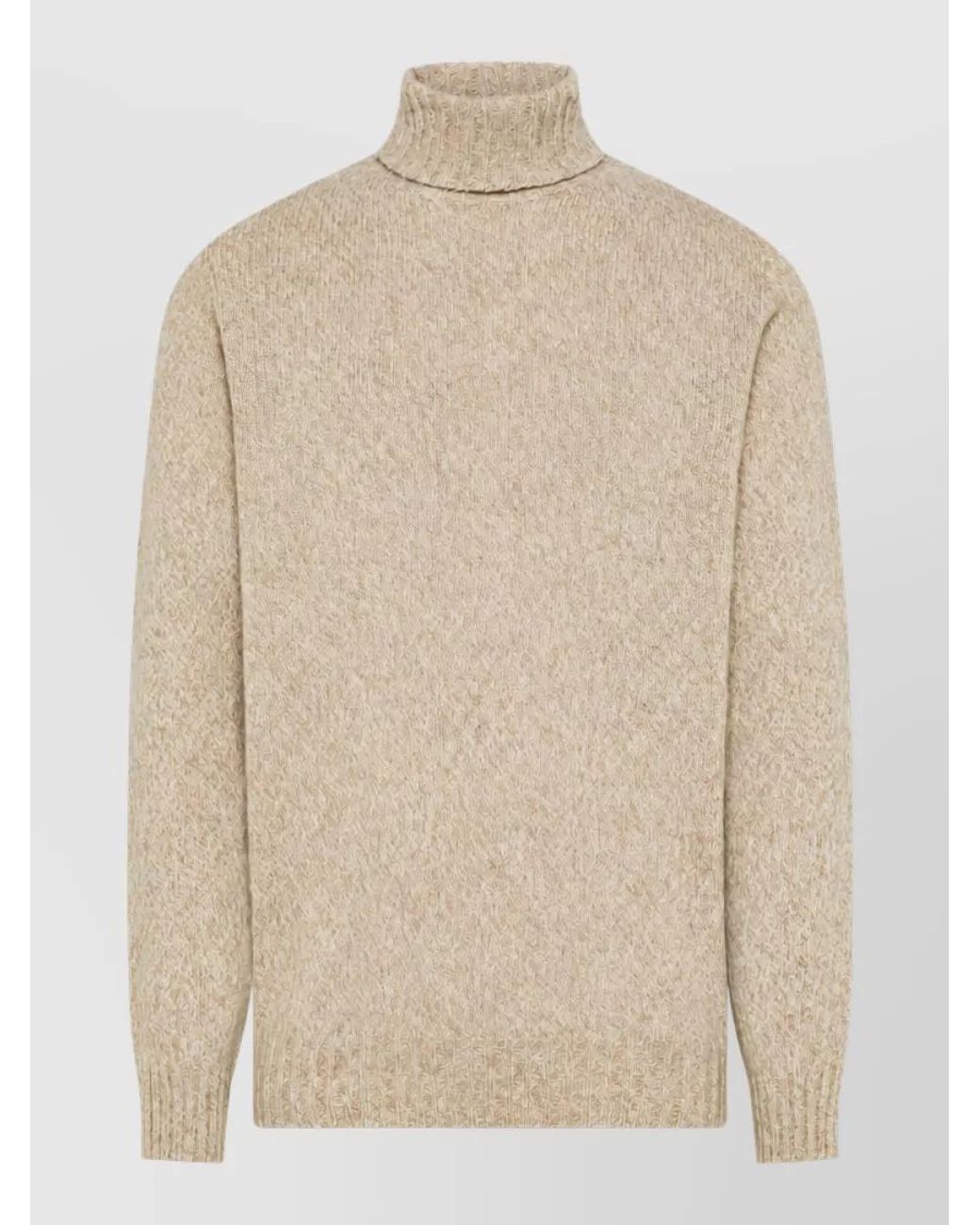 SEVENTY VENEZIA Natural Ribbed Turtleneck Sweater for men