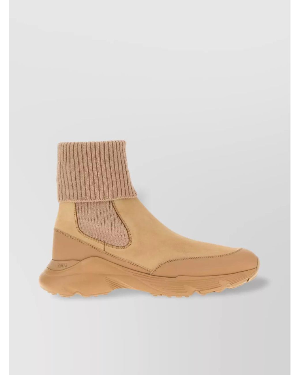 Tod's Natural Knitted Leather Ankle Boots