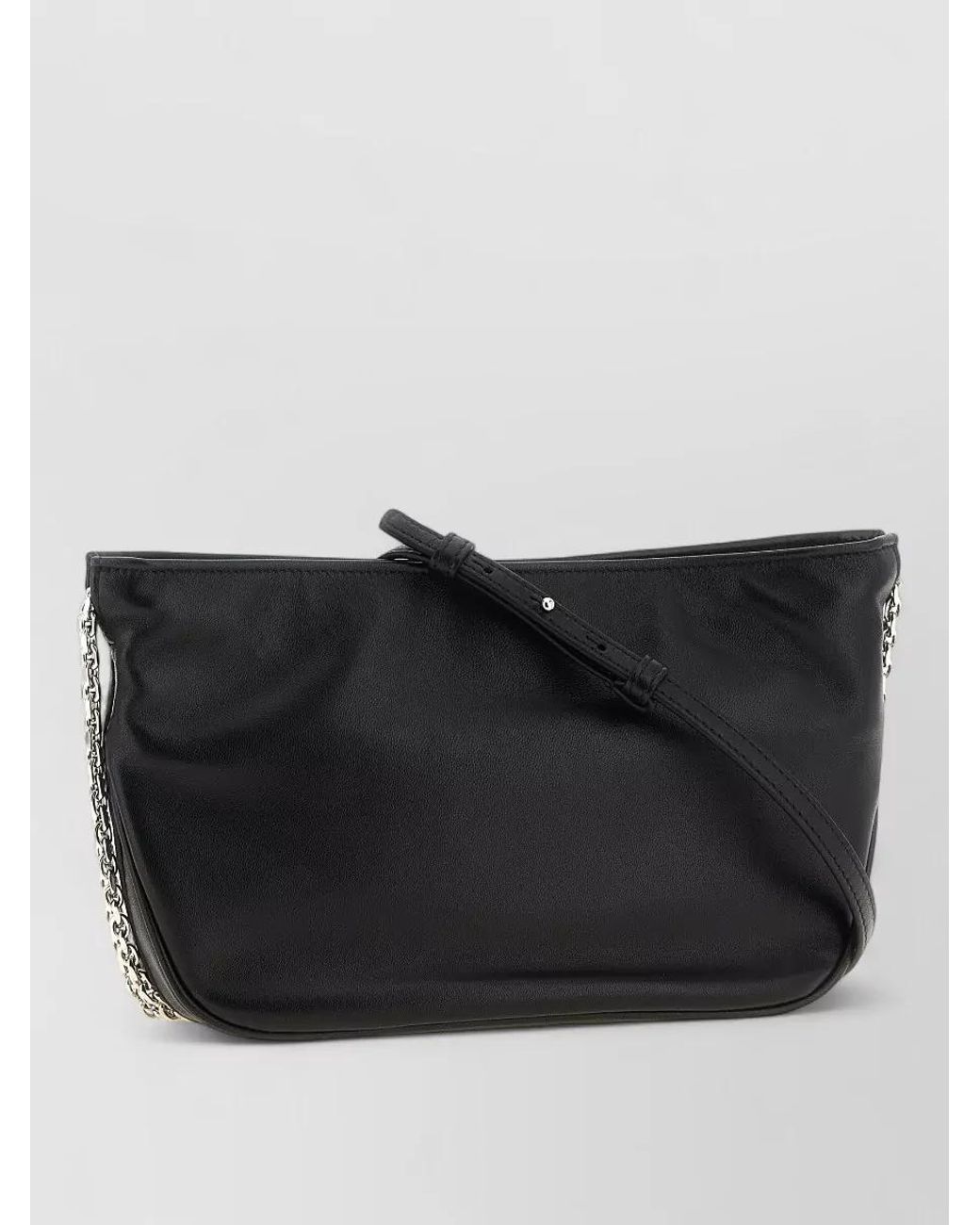 Roger Vivier Black Leather Crystal-Embellished Shoulder Bag