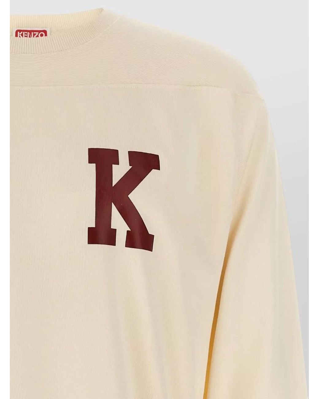 KENZO Natural Ribbed Long-Sleeve T-Shirt for men